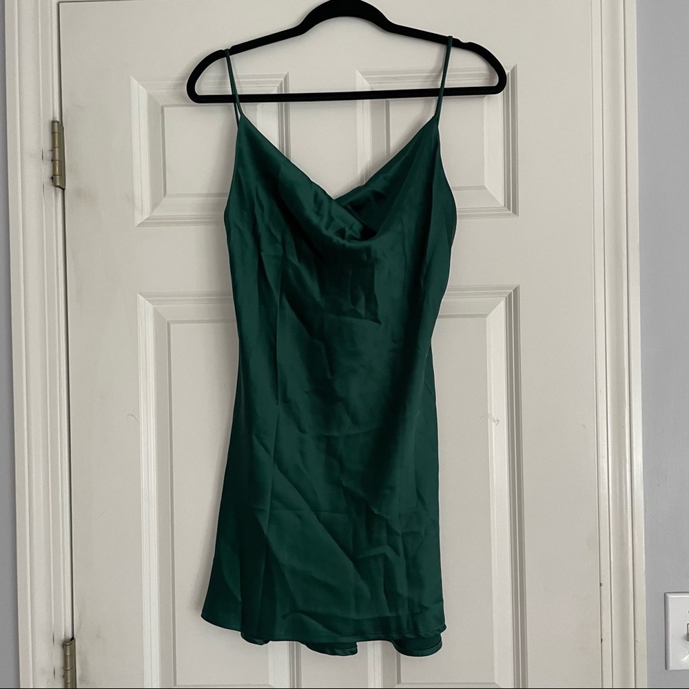 princess polly green satin dress